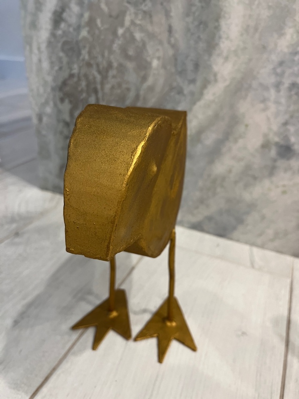 Gold Metal Bird Set - Trio of Decorative Gilded Sculptures - Picture 11 of 13